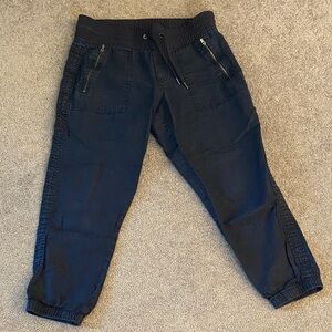 Athleta Navy Blue Linen Jogger Pants